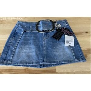 Forever 21 Bratz Denim Mini Skirt with Belt - Size XS